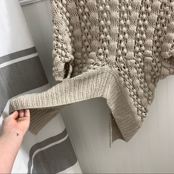 REBECCA TAYLOR Cream Ivory Crochet Open Knit Dolman Cocoon Sweater Cardigan XS/S - Picture 11 of 13